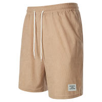 Nuevos Pantalones Cortos De Corduroy Para Hombre Verano Color Sólido Con Cordones Estilo Casual Cierre De Cordón Talla Media - details 4