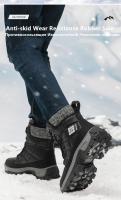 Botas De Nieve Para Hombre Con Lazo Alto Tejido De Microfibra Impermeable Antideslizante Para Exteriores Botines De Invierno Con Suela De Goma Talla Verdadera - details 9