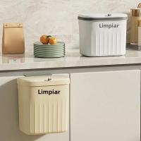 Bandeja De Cocina Pared Montada Con Tapa Cesta De Basura Para Armario Baño De Estante Inferior 8.5/12L Recipiente De Residuos Compuesto - details 1