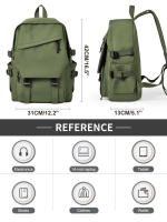 Mochila De Hombro Para Niños Y Niñas En Nylon Color Sólido Mochila Escolar Coreana Deportiva Y De Viaje Para Adolescentes Y Adultos Con Capa De Computadora - details 3