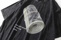 Camiseta De Algodón Oversize Para Hombre Dark Icon Con Diseño De Dólar Americano Estilo Hip Hop Para El Verano 2022 - details 4