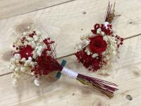 Ramo de flores preservadas con mini rosa y paniculata - Ideal prendido para novios y padrinos - details 2