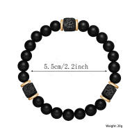 Pulsera De Onix Mate Y Cubo De Lava Para Yoga Y Equilibrio Energético Para Hombres Y Mujeres Joyería Hechicera Natural De Pedrería - details 0
