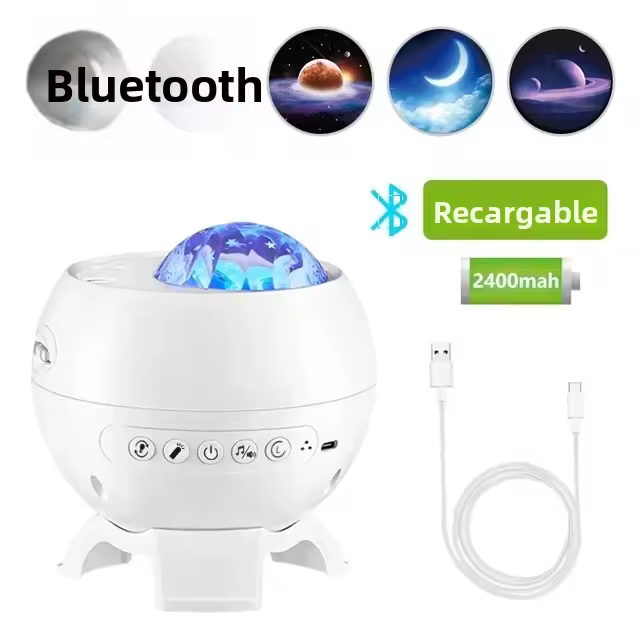 Proyector De Estrellas Aurora Lámpara Nocturna Pequeña Con Ambiente Galaxia Luz De Velocidades Recargable USB Altavoz Para Decoración De Habitaciones - 1