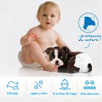 Pack de 10 Pañales para mascotas, Pañal Sanitarios para Mascotas, Bragas Higiénicas Suaves absorbentes, braguitas de varios tamaños - details 6