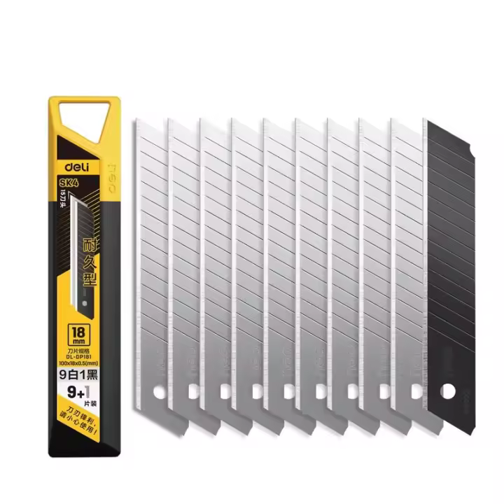 Deli Hojas De Cuchillo De Acero SK4 Para El Hogar Y La Escuela Suministros De Arte Y Manualidades Caja De Papel Herramienta De Corte 18mm Pack De 50/100 - 1
