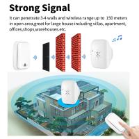 Timbre De Puerta Inalámbrico RF433MHz Sin Batería Auto-Energizado Impermeable Con Rango De 150M Control Remoto Para El Hogar - details 5