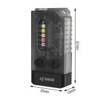 BORUiT V10 Linterna De Cadena EDC Recargable Tipo-C Con Luz UV Y Magnetismo Para Camping Y Pesca Resistente Al Agua Luz LED De 1000 Lumen Material De Aluminio Negro - details 2