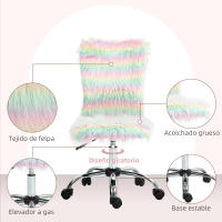 HOMCOM Silla de Oficina Giratoria Silla de Escritorio sin Brazos con Altura Ajustable Tapizado en Felpa y Respaldo Alto Silla de Estudio Carga 120 kg Multicolor - details 1