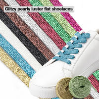 Par De Cordones De Zapatillas Planas Brillantes Y Plateados Metálicos Para Zapatos Lustra-Vidrio Pearly En Poliéster - details 0