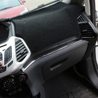 3Pcs/set Abrazadera De Cuero Negro Para Ford Ecosport 2013-2017 ABS Cromado Plata Adornos Para Caja De Almacenamiento Del Guante - details 1
