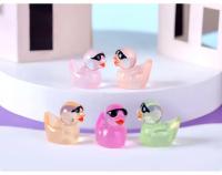 50Pcs Pato Miniatura Luminosa Con Gafas De Resina Para Decoración DIY De Hogar Y Micro Paisaje Figuras De Animales Estilo Pastoral - details 6