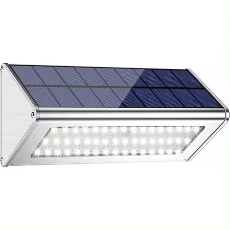 Luz solar para Exterior de 48 LED, carcasa de Aluminio, impermeable al Aire Libre IP65, detección de movimiento por radar, solar para Luz Jardín, patio, 1 pieza de Luz Blanca - 1