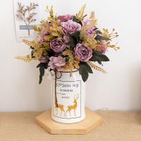 Rosa De Seda Artificial Retro Para Boda Decoración De Navidad Y Hogar Peonia Y Hydrangea Flores Falsas Para Aniversarios Cumpleaños Y Decoración De Casa - details 6