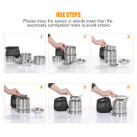 Estufa De Camping Lixada De Acero Inoxidable Para Leña Y Alcohol Estufa De Cocina Al Aire Libre Para Picnics BBQ Viajes Sin Ventilador - details 33