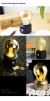 Lámpara De Escritorio LED Clásica Recargable Por USB Luz De Noche Retro Decorativa Bombilla Incluida Material ABS - details 5