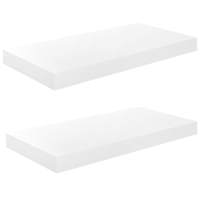 vidaXL Estantes flotantes de pared 2 uds MDF 50x23x3,8 cm Blanco brillante, negro brillante, gris brillante Mueble Almacenaje Estantería para Oficina, Estudio, Dormitorio Estantería/Librería/ mueble de Almacenamiento - details 6