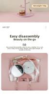 Espejo De Maquillaje Con Orejas De Gato Lindo Y Soporte Para Joyas De Rotación 360° Base De Escritorio Para Baño Y Mesa Espejos De Maquillaje - details 6