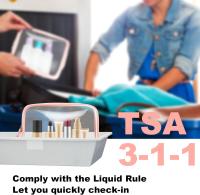 2 PCS Neceser de Maquillaje de PVC, Bolsas Transparentes para Avión, Bolsa de Cosmético Organizador Mujer Impermeables para Viajes, Almacenamiento, Baño - details 2
