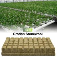 Cubes De Cultivo Hidroponico De 25x25x25mm 50pcs Medio De Cultivo Stonewool Substrato Sin Tierra Bloque De Semillero De Lana De Piedra - details 1
