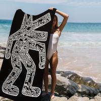 Toalla De Playa K-Keith-Haring Impresión Microfibra Absorbente Secado Rápido Suave Para Yoga Natación Resort Montañismo Tamaño 76x182 Cm - details 7