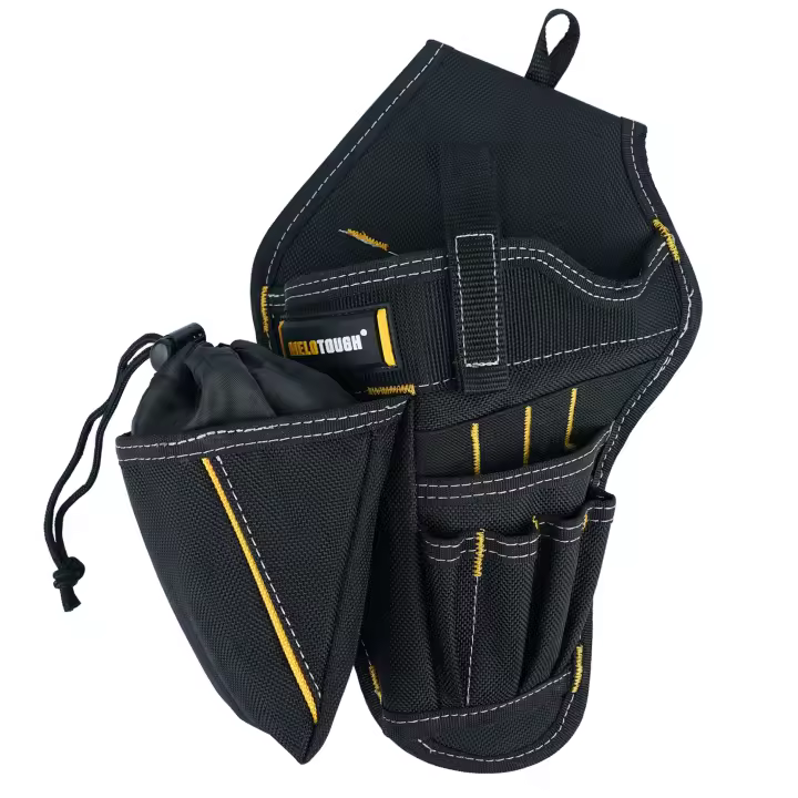 Funda Para Taladro Y Destornillador De Impacto Con Bolsillo Para Bits De Alta Resistencia Para Cinturón De Herramientas Material De Poliéster - 1