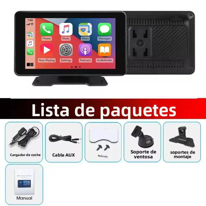 DVR De Coche 7 Pulgadas 2.5K Con Wireless Carplay Y Android Auto Pantalla Táctil Inteligente Para Radio Universal De Multimedia Video - 1
