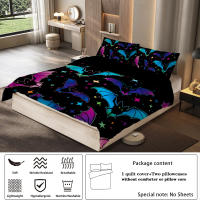 Juego De Sábanas De Halloween Con Estampado De Gato Negro Calabaza Y Murciélago (1 Funda De Edredón + 2 Fundas De Cojín) 100% Poliéster 90gsm - details 11