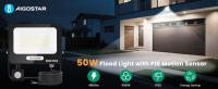 Aigostar 50W Foco LED Exterior con Sensor Movimiento PIR,2 piezas,4600LM Super Brillo Proyector LED, IP65 Impermeable,Blanco Natural 4000K,Luz de Seguridad para Interior,Jardín,Patio,Garaje - details 0