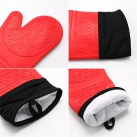 Mov-Manoplas Horno de Silicona Extendidos, Guante Horno Cocina Profesional, Guantes Antideslizantes Resistentes al Calor para Hornear Cocinar Barbacoa (1 Par, Rojo) - details 4
