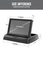 Monitor De Coche KTYDKP Plegable Con Entrada De Video Bidireccional Para Cámara De Retrovisora De Parqueo Y Reversa Pantalla De 4.3 Pulgadas - details 2