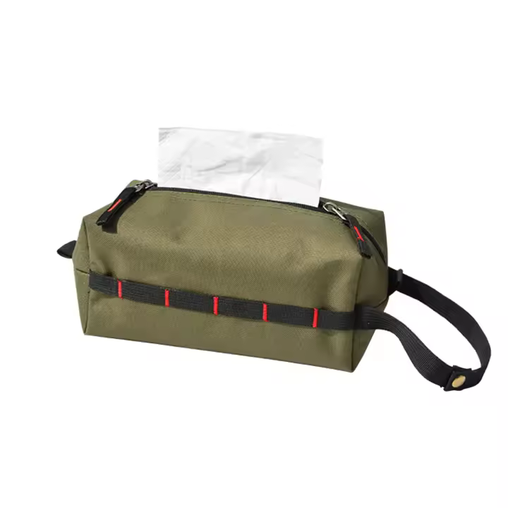Caja De Algodón Mojado Para Exteriores Almacenamiento Colgante De Toallas De Papel Y Pañales Húmedos Para Camping Accesorios De Viaje Tamaño 13.46x7.02 Pulgadas Color Caqui/Mostrador/Black - 1