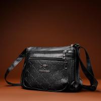 Bolso Bandolera De Moda Para Mujer En Cuero PU Gran Capacidad Con Múltiples Bolsillos Bolso De Hombro Negro Con Relieve Para Salidas Y Fiestas - details 11