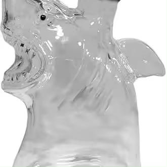 Botella de vino con forma de tiburón, decantador de pato de broma, decoración para bar, oficina y hogar. Botella de whisky grabada en 3D, vasos de whisky, estatua temática, 320 ml (A) - 1