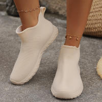 Zapatos De Agua Para Mujer En Color Sólido PVC Cuatro Estaciones Botas De Lluvia Casuales Planas Bajo Cabeza Redonda Para Exterior - details 11