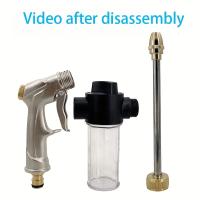 Pistola De Agua Ajustable Para Lavar Coche Y Jardín Con Espuma Metal Herramienta De Riego Para Hogar Y Jardín Con Control De Flujo Variable - details 7