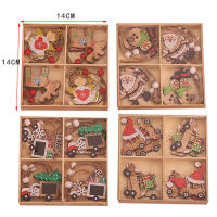 12Pcs Colgantes De Madera Para Navidad Ornamento De Árbol De Navidad Ángel De Coche Santa Claus Ciervo Decoración Para Casa Fiesta De Año Nuevo - details 3
