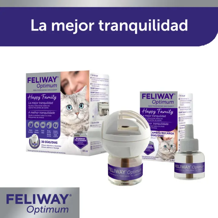 FELIWAY OPTIMUM difusor + recambio de 48ml Difusor para casa para gatos estresados - 1