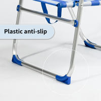 Silla Plegable Playa a Rayas, Silla Portátil Ligera Estructura de Acero Resistente, Silla de Moda para Piscina Camping Jardín, Sillón Resistente con Reposabrazos, Silla de Playa Alta Plegable Color Puro 52.5*56*39cm - details 2