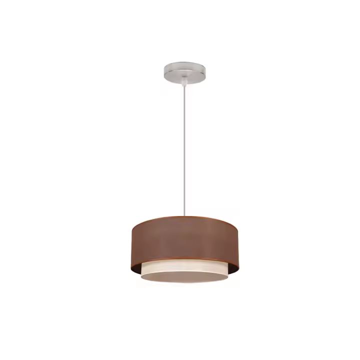 FABRILAMP - Colgante Doble 1l. Marron/beis Cilind (REGX35X35) - 1