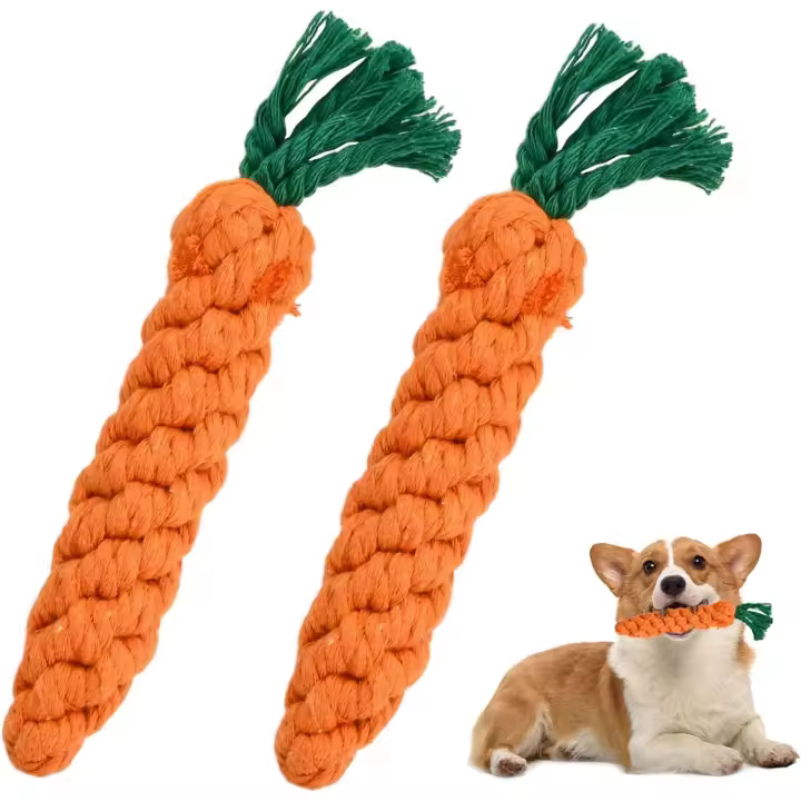 Juego de Masticación para Perros Pequeños - Set de 4 Carrotas Interactivas con Sonido y Talla Ajustable para Mascotas Medianas y Pequeños - 1