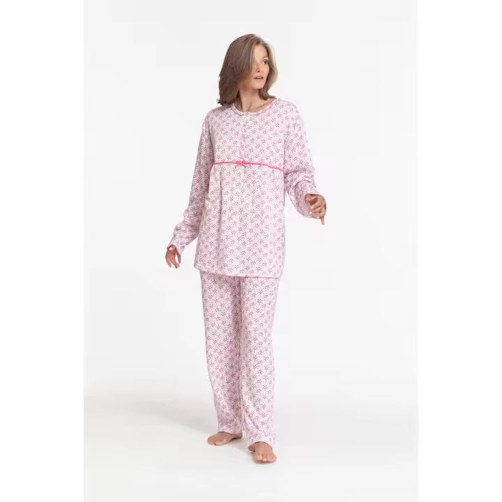 Pijama Conjunto Mujer Algodón de Felpa Ideal para Casa - Ropa de Cama y Descanso - 1