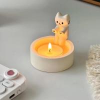 Candelabros de gato, candelabros con forma de patas de gato que calientan la vela, candelabros de té con forma de gatito, adornos para candelabros con forma de patas de gato que calientan la vela - details 1
