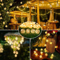 Luces De Hilo De Faeir De Cristal Solar 5M20L Impermeables Para Decoración De Navidad Camping Jardín Fiesta - details 5