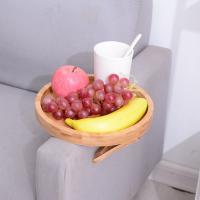 Tableta De Sofá En Madera Natural Clip-On Para Apoyar Bebidas Y Snacks Accesorio Práctico Para El Salón Compatible Con Control Remoto - details 3