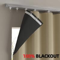 Cortina De Ventana Para Sala De Estar Y Dormitorio 100% Negro Cortina De Protección Contra Luz Con Gancho Instalación En Techo - details 2