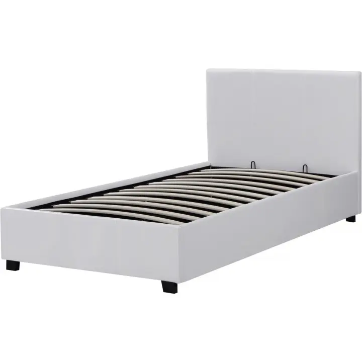 Cama en PVC "Carla" - 90 x 190 cm - Blanco - 1