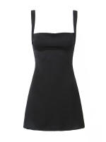 Vestido Mini De Encaje Negro Sin Espalda Con Cierre De Cremallera Willshela Para Mujer Estilo Vintage Con Tirantes Y Cuello Cuadrado Chic Y Casual - details 1