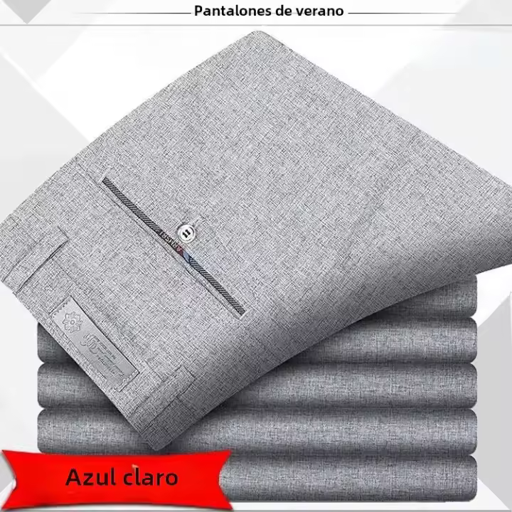Pantalones Clásicos Para Hombre KOACUS Alta Calidad Malla Suave Estilo Ingles Cintura Alta Casual Negocios Primavera Verano Otoño Talla Ajustable Multicolor - 1