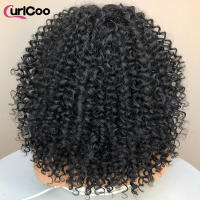 Pelucas Sintéticas De Encaje Frontal CurlyCoo Para Mujeres Negras Cortas Enredadas Bob Ombre Onda Natural Peluca De Cosplay - details 8
